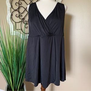 SWIM365 Size 20W Black One Piece Swimsuit Swimdress